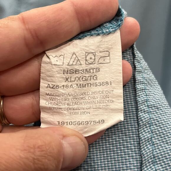 Wrangler Men's Blue Outdoor Utility Short Sleeve Shirt Size XLarge - Picture 9 of 9